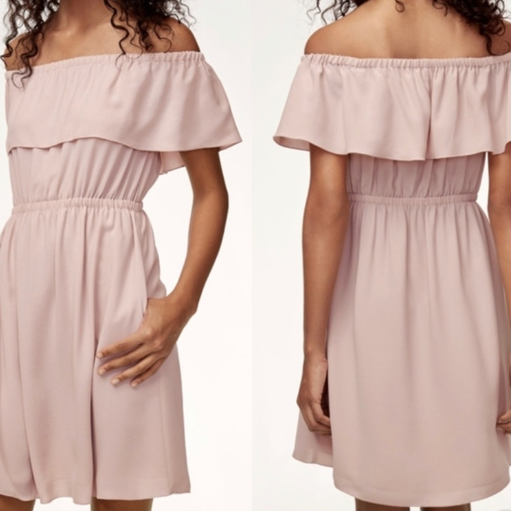 Aritzia Blush Pink Off the Shoulder Dress NWT